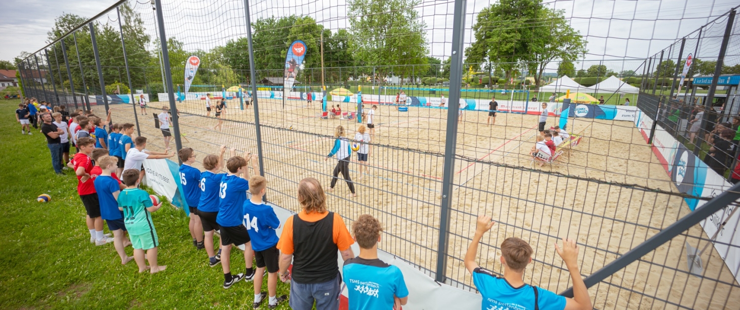 Spiel-Szene vom Schulbeach Cup Landesfinale in Oberösterreich (Marchtrenk, 2022)