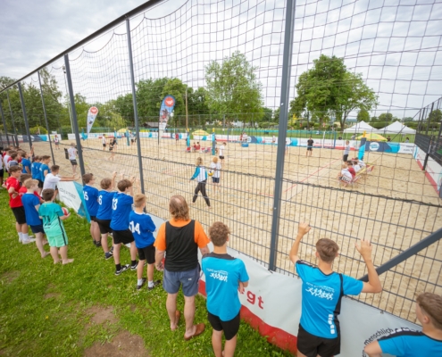 Spiel-Szene vom Schulbeach Cup Landesfinale in Oberösterreich (Marchtrenk, 2022)