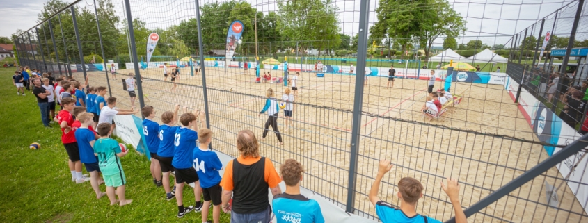 Spiel-Szene vom Schulbeach Cup Landesfinale in Oberösterreich (Marchtrenk, 2022)