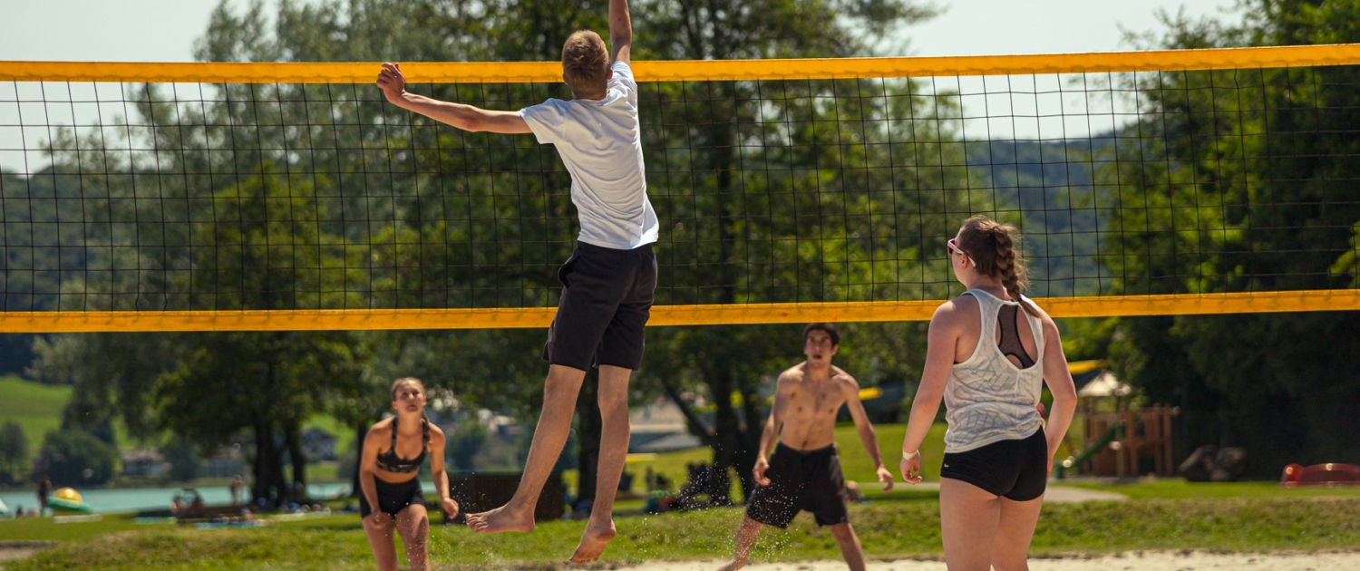 Spiel-Szene vom Schulbeach Cup Landesfinale in Salzburg (Mattsee, 2022)